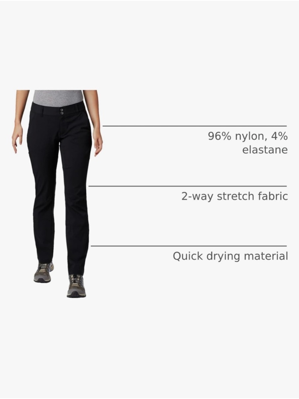 Columbia “Saturday Trail” SPF 50, Water Resistant, Stretch Pant/Capri - Black - Picture 4 of 9